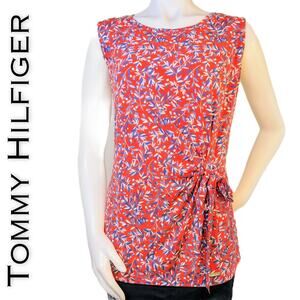 Tommy Hilfiger Sleeveless Dressy Tank Top Shirt Red White Blue Size Extra Large